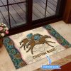 Horse Racing Personalized Custom Name Doormat Welcome Mat