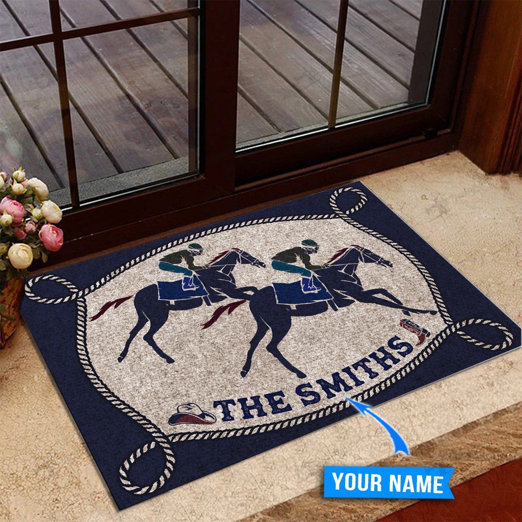 Horse-Racing-Personalized-Custom-Name-Doormat-Welcome-Mat Horse Racing Personalized Custom Name Doormat Welcome Mat