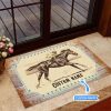 Horse Racing Personalized Custom Name Doormat Welcome Mat