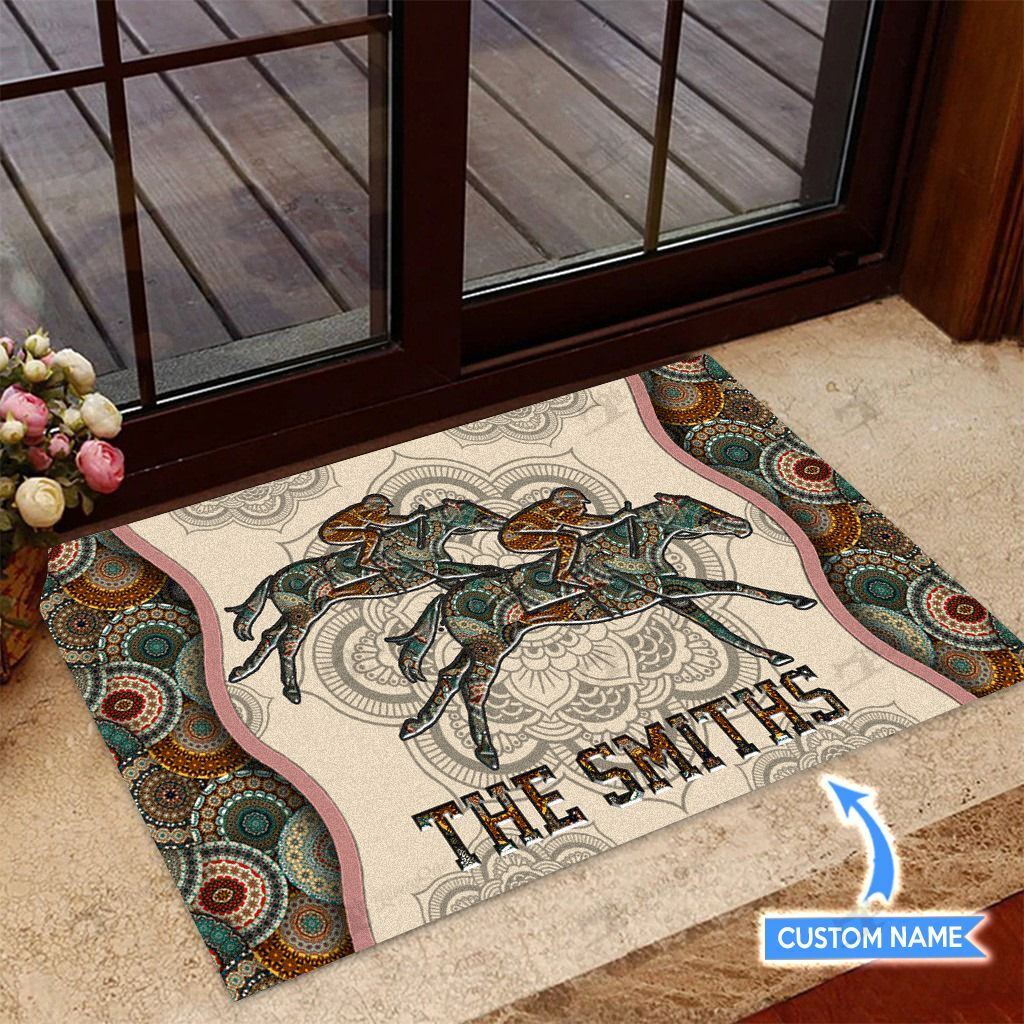 Horse-Racing-Personalized-Custom-Name-Doormat-Welcome-Mat Horse Racing Personalized Custom Name Doormat Welcome Mat