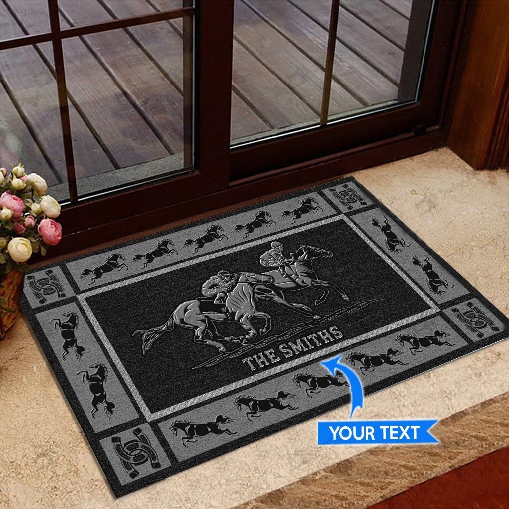 Horse-Racingblack-Version-Personalized-Custom-Name-Doormat-Welcome-Mat Horse Racingblack Version Personalized Custom Name Doormat Welcome Mat