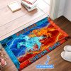 Horse Racingfire & Water Personalized Custom Name Doormat Welcome Mat