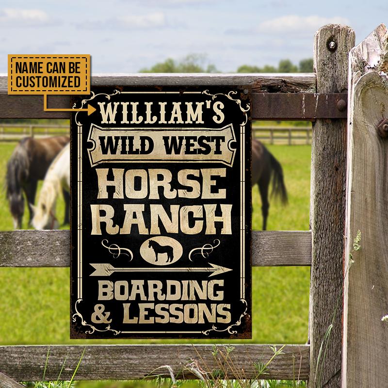 Horse Ranch Wild West Boarding & Lessons Custom Classic Metal Signs