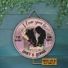 Horse Riding Cowgirl I Love You Custom Wood Circle Sign