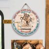 Horse Riding Cowgirl Sweat Dries Custom Wood Circle Sign