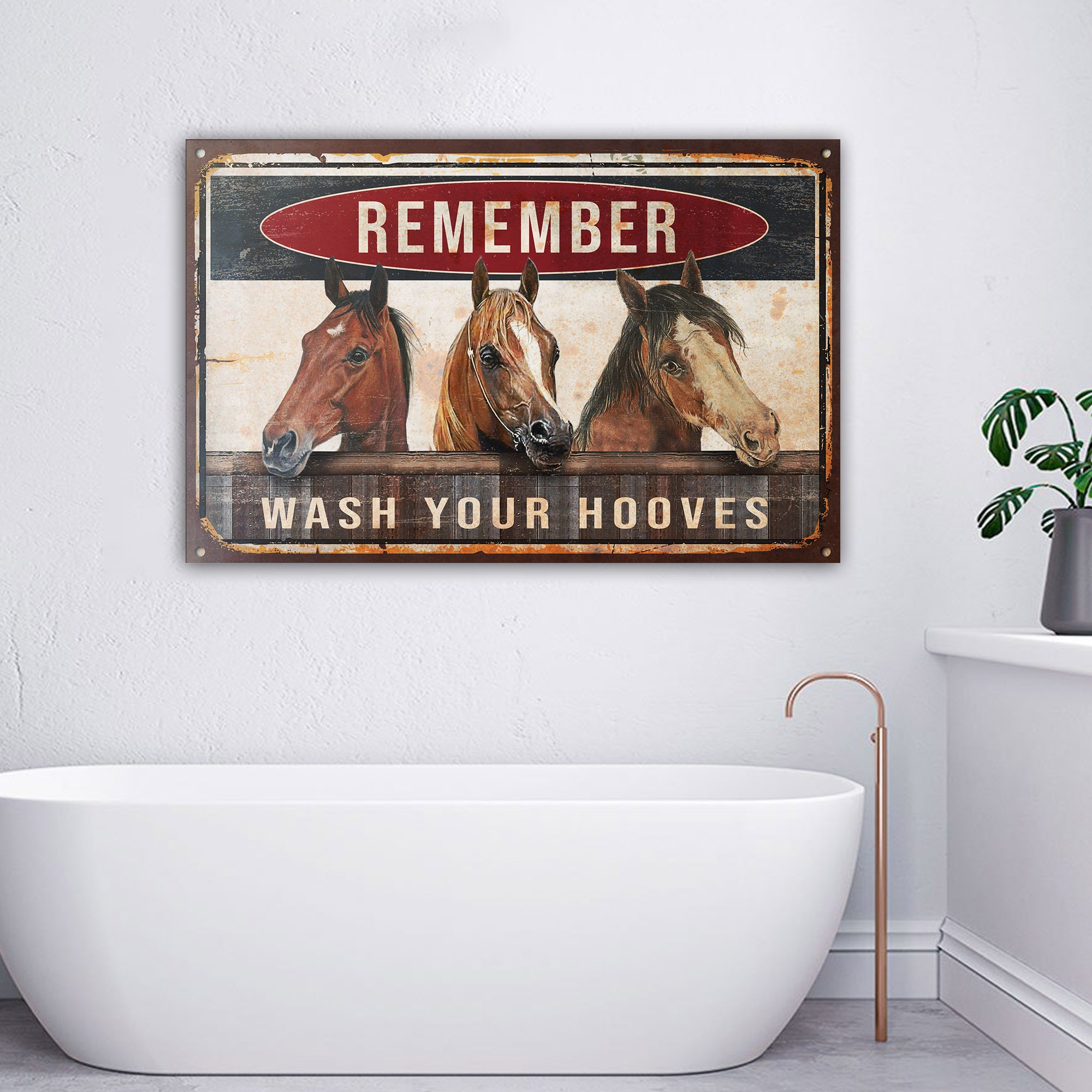 Horse Wash Your Hooves Classic Metal Signs