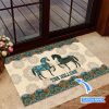 Horses Mandala Personalized Custom Name Doormat Welcome Mat