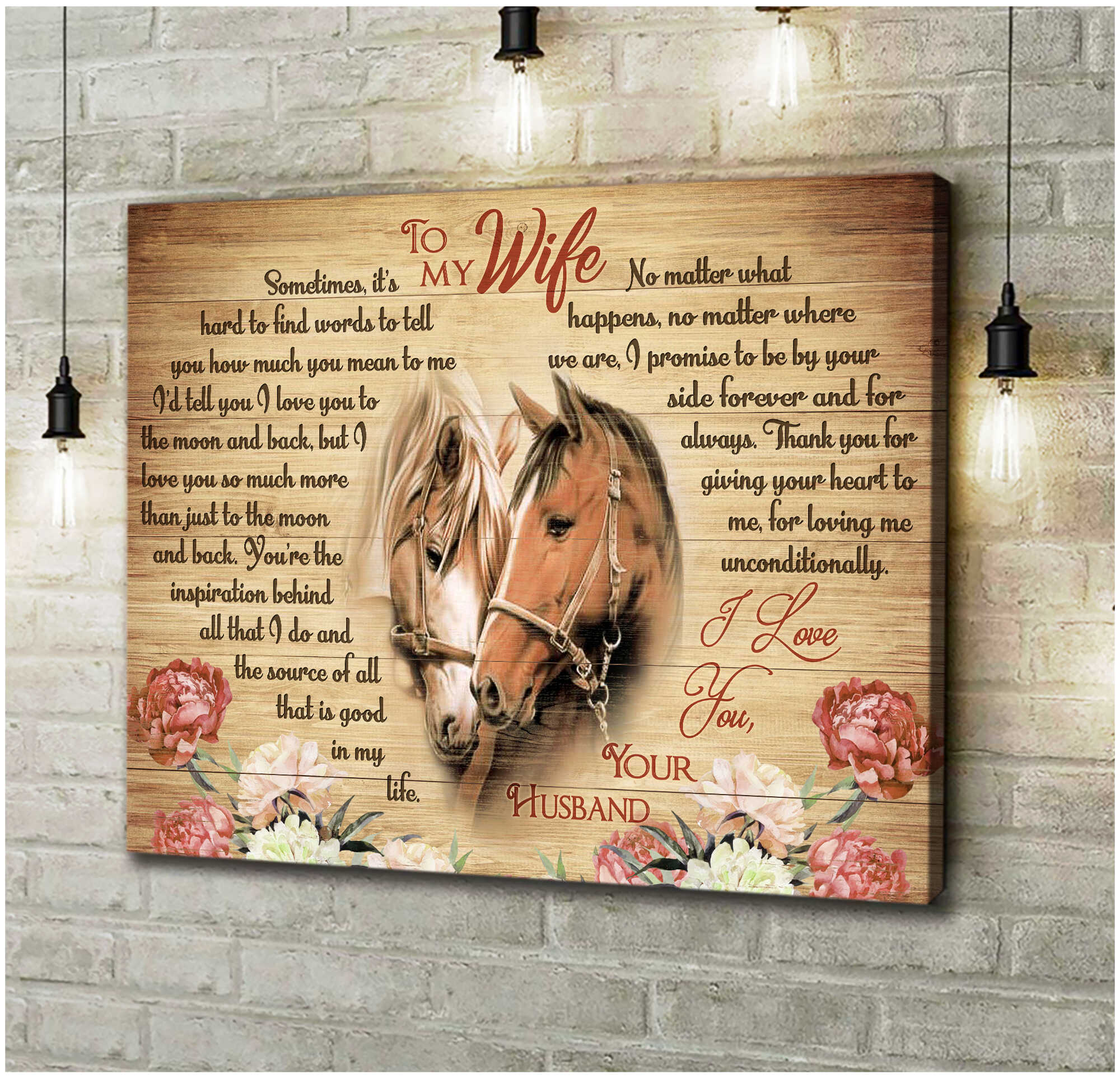 Horses-To-My-Wife-ItS-Hard-To-Find-Words-Canvas-Wall-Art-Farmhouse-Decor-1 Horses To My Wife ItS Hard To Find Words Canvas Wall Art Farmhouse Decor 1