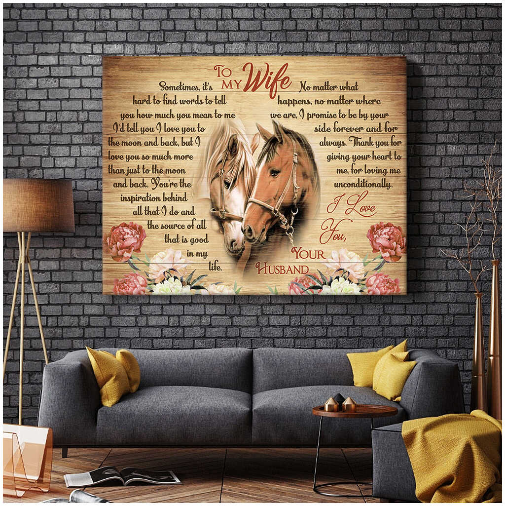 Horses-To-My-Wife-ItS-Hard-To-Find-Words-Canvas-Wall-Art-Farmhouse-Decor-3 Horses To My Wife ItS Hard To Find Words Canvas Wall Art Farmhouse Decor 3