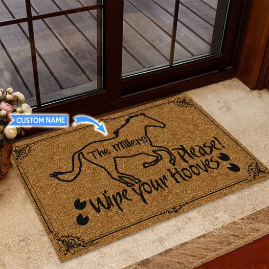 Horsewipe Your Hooves Personalized Custom Name Doormat Welcome Mat