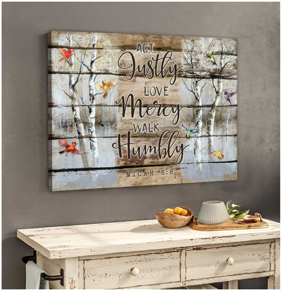 Hummingbird-And-Cardinal-Act-Justly-Love-Mercy-Walk-Humbly-Canvas-Prints-Wall-Art-Decor-2 Hummingbird And Cardinal Act Justly Love Mercy Walk Humbly Canvas Prints Wall Art Decor 2
