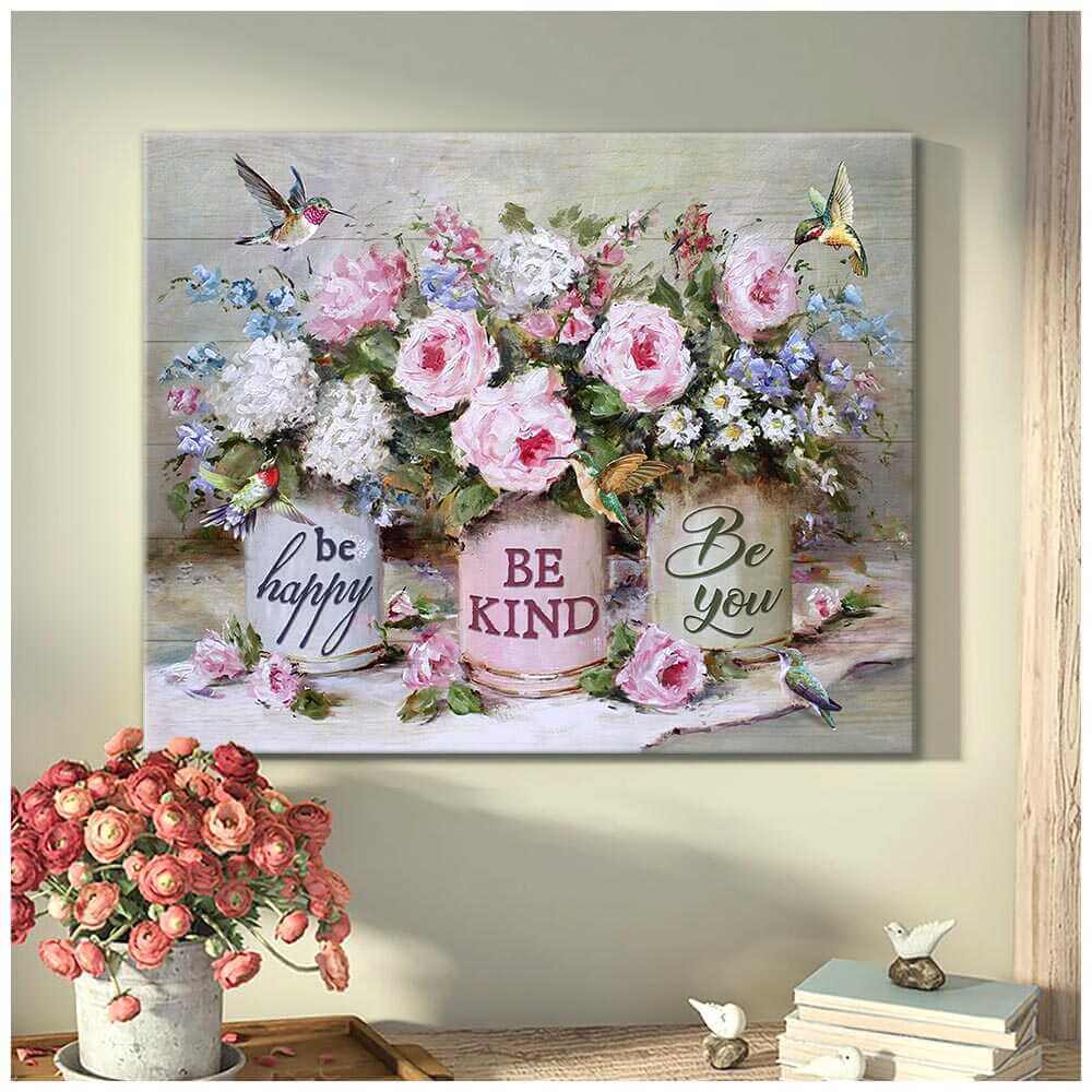 Hummingbird-Canvas-Be-Happy-Be-Kind-Be-You-Wall-Art-Decor-1 Hummingbird Canvas Be Happy Be Kind Be You Wall Art Decor 1