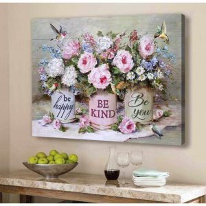 Hummingbird Canvas Be Happy Be Kind Be You Wall Art Decor 2 Hummingbird Canvas Be Happy Be Kind Be You Wall Art Decor 2