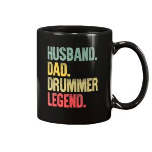 Husband Dad Drummer Legend Retro Mug 1