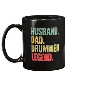 Husband Dad Drummer Legend Retro Mug 2