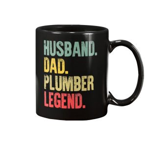 Husband Dad Plumber Legend Retro Mug 1