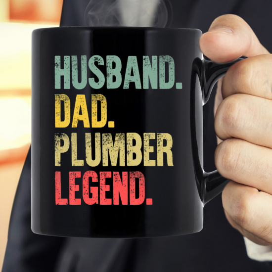 Husband Dad Plumber Legend Retro Mug