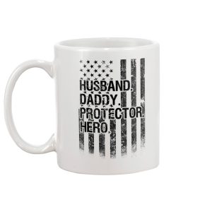 Husband Daddy Protector Hero Mug American Flag Dad Mug 2