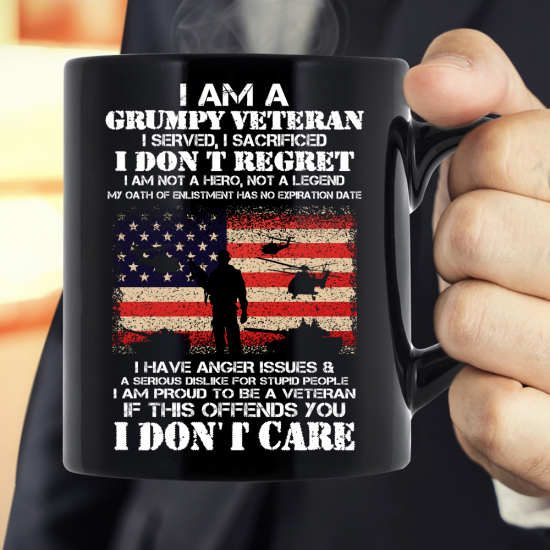 I Am A Grumpy Veteran I Don't Care Mug