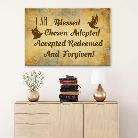 I Am Blessed Wall Art Canvas | Christian Wall Art