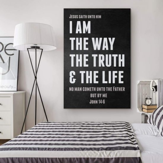 I Am The Way The Truth And The Life John 146 Kjv Bible Verse Wall Art Canvas 1