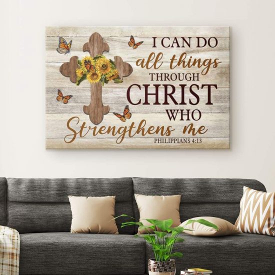 I Can Do All Things Through Christ Philippians 413 Christian Wall Art Canvas 1