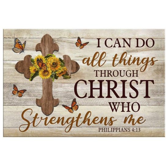 I Can Do All Things Through Christ Philippians 413 Christian Wall Art Canvas 2