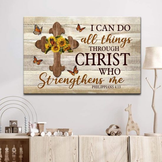 I Can Do All Things Through Christ Philippians 4:13 Christian Wall Art Canvas