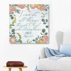 I Can Do All Things Through Christ Philippians 4:13 Floral Bible Verse Wall Art Canvas