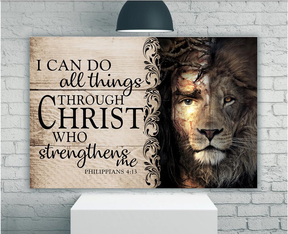 I Can Do All Things Wall Decor, Lion Jesus Wall Art, Lion Of Judah