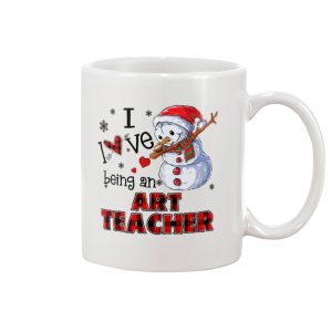 I Love Being An Art Teacher Christmas White Mug
