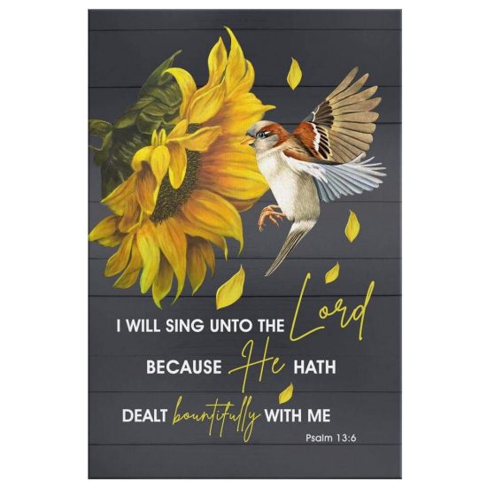 I Will Sing Unto The Lord Psalm 136 Kjv Canvas Print Bible Verse Wall Art 2 1