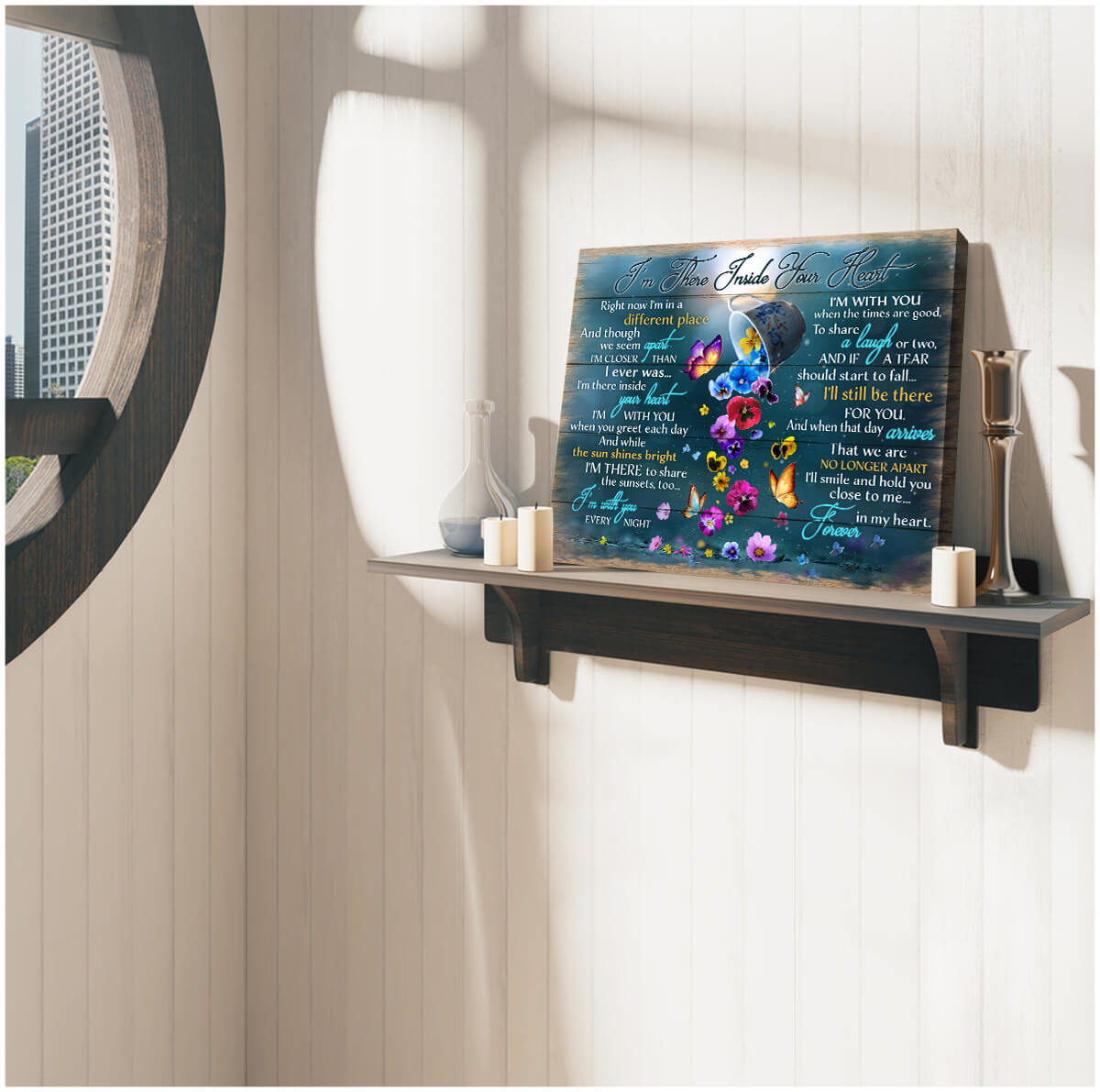 I'M There Inside Your Heart 2 Butterfly Canvas Prints Wall Art Decor