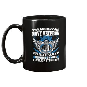 Im A Grumpy Old Navy Veteran US Flag Mug 2