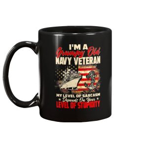 Im A Grumpy Old Navy Veteran Us Flag Veteran Gift Mug 1