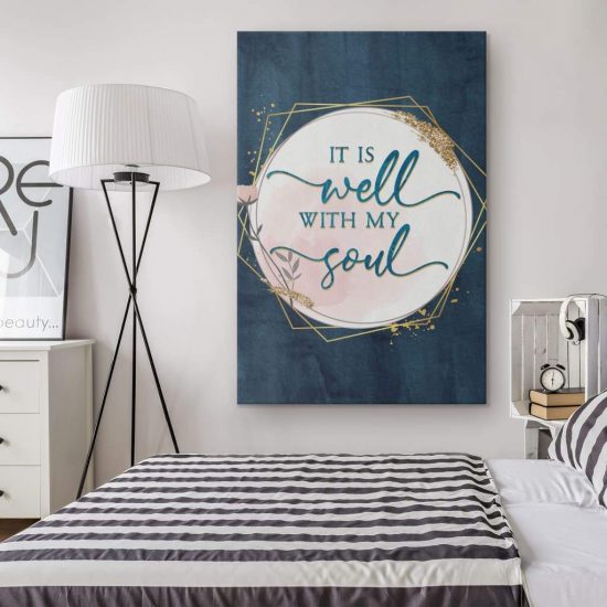 It Is Well With My Soul Christian Hymn Lyrics Wall Art Canvas Print 1