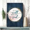 It Is Well With My Soul Christian Hymn Lyrics Wall Art Canvas Print