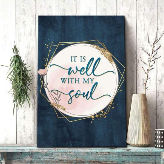 It Is Well With My Soul Christian Hymn Lyrics Wall Art Canvas Print