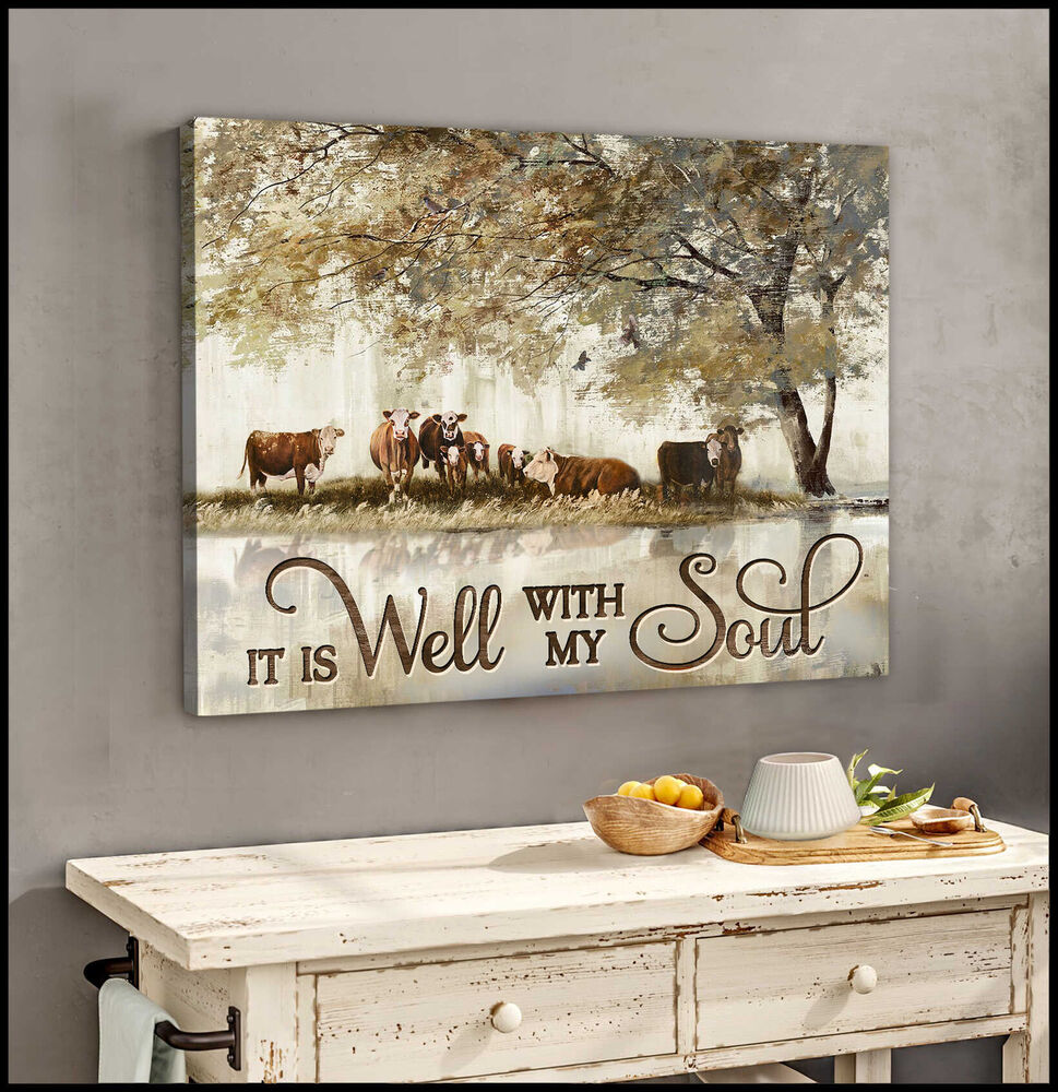 It-Is-Well-With-My-Soul-Hereford-Canvas-Wall-Art-Farmhouse-Decor-2 It Is Well With My Soul Hereford Canvas Wall Art Farmhouse Decor 2