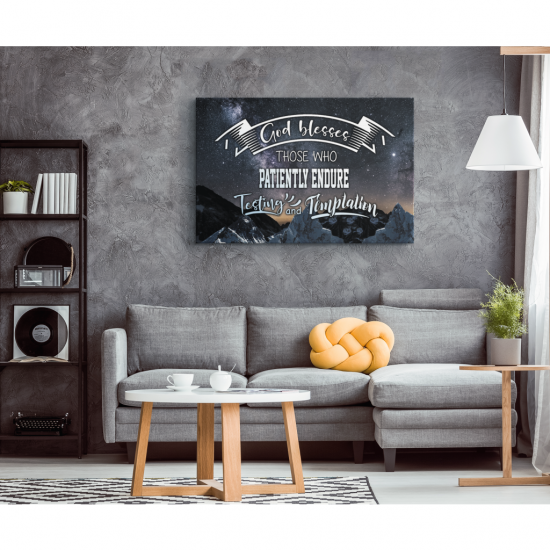 James 1:12 God Blesses Those Who Patiently Endure Canvas Wall Art 1 James 112 God Blesses Those Who Patiently Endure Canvas Wall Art 1 2