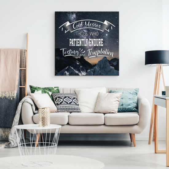 James 1:12 God Blesses Those Who Patiently Endure Canvas Wall Art 1 James 112 God Blesses Those Who Patiently Endure Canvas Wall Art 1