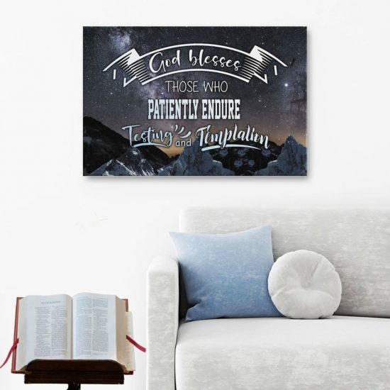 James 1:12 God Blesses Those Who Patiently Endure Canvas Wall Art
