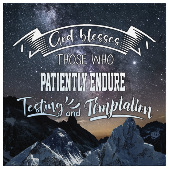 James 1:12 God Blesses Those Who Patiently Endure Canvas Wall Art 2 James 112 God Blesses Those Who Patiently Endure Canvas Wall Art 2