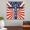 Jesus American Flag Canvas Wall Art