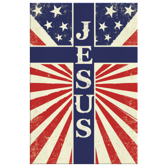 Jesus American Flag Canvas Wall Art 2 1
