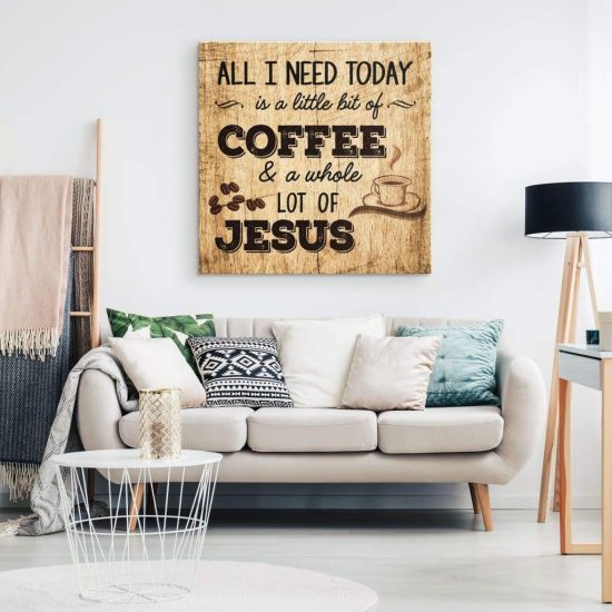 Jesus And Coffee Christian Wall Art Canvas 1