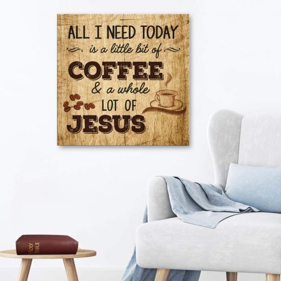 Jesus And Coffee Christian Wall Art Canvas