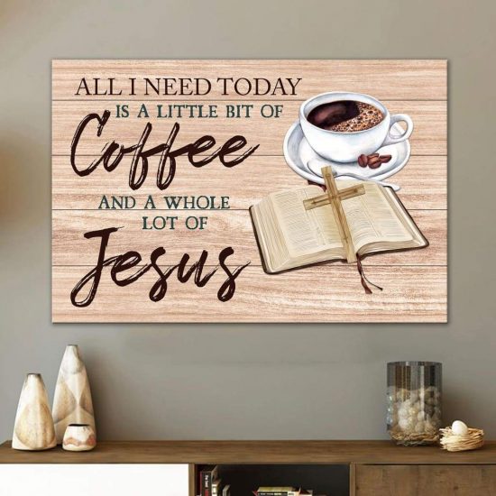 Jesus And Coffee Wall Art Canvas - Christian Wall Art