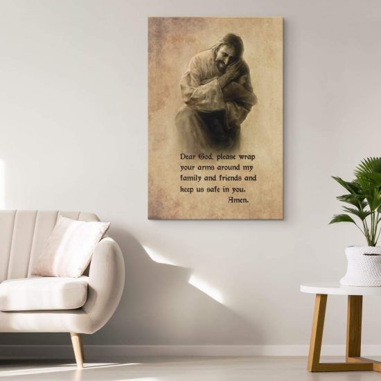 Jesus Christ Hugging Child And A Prayer Quote Canvas Print - Jesus Wall ...