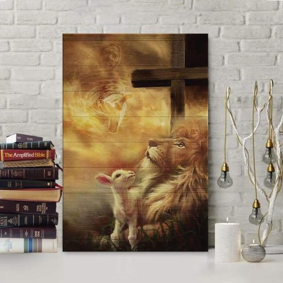 Jesus Christ - Lamb Of God & Lion Of Judah Canvas Wall Art - Teehall ...